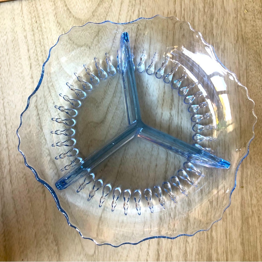 Vintage Blue LE Smith glass dish